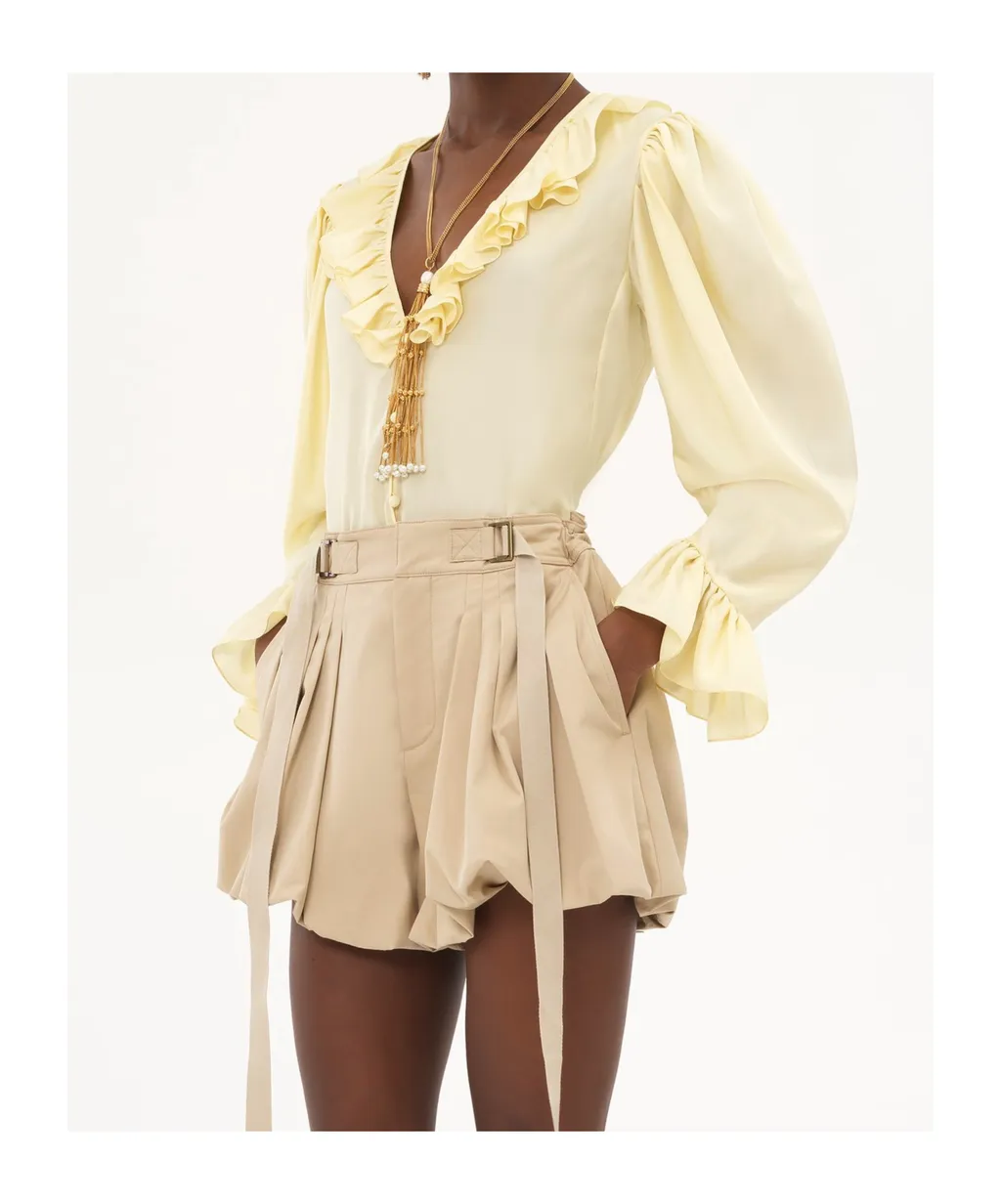 Ruffled Silk Blouse