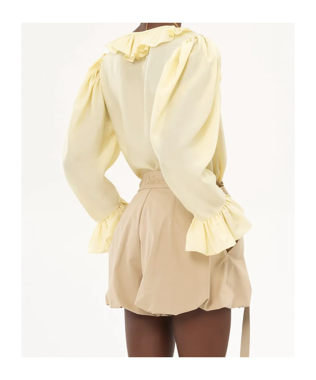 Ruffled Silk Blouse