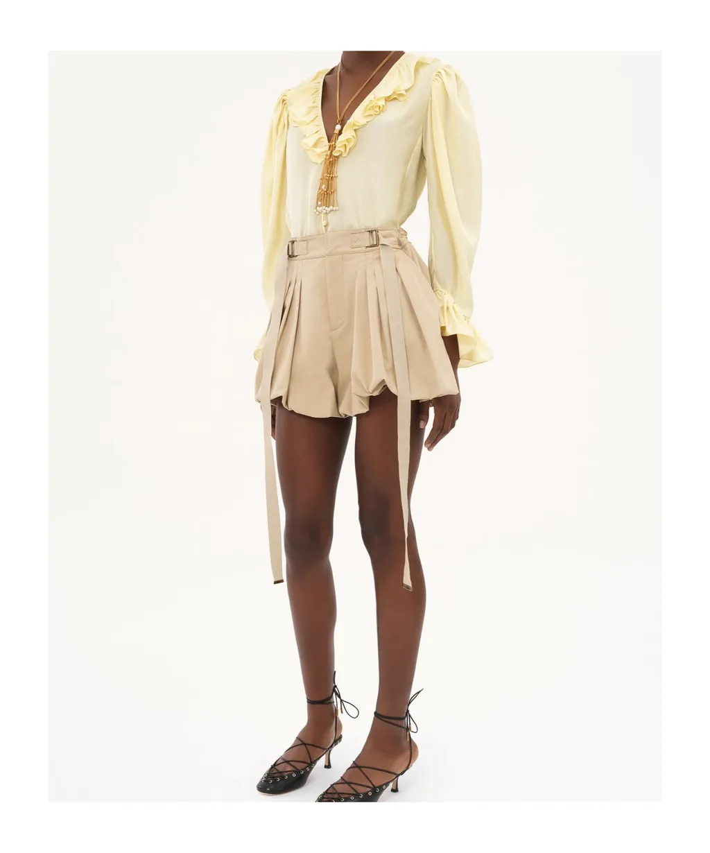Ruffled Silk Blouse