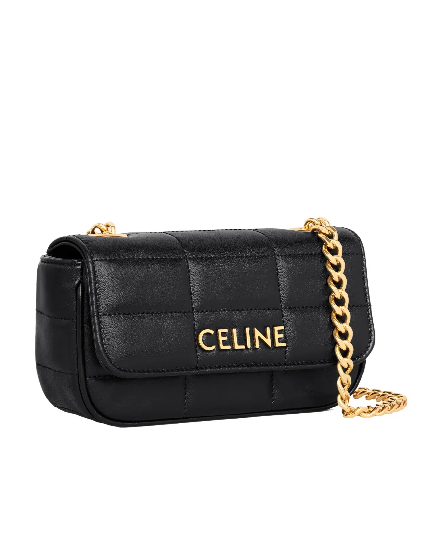Mini Shoulder Chain Matelasse Monochrome Celine In Quilted Calfskin