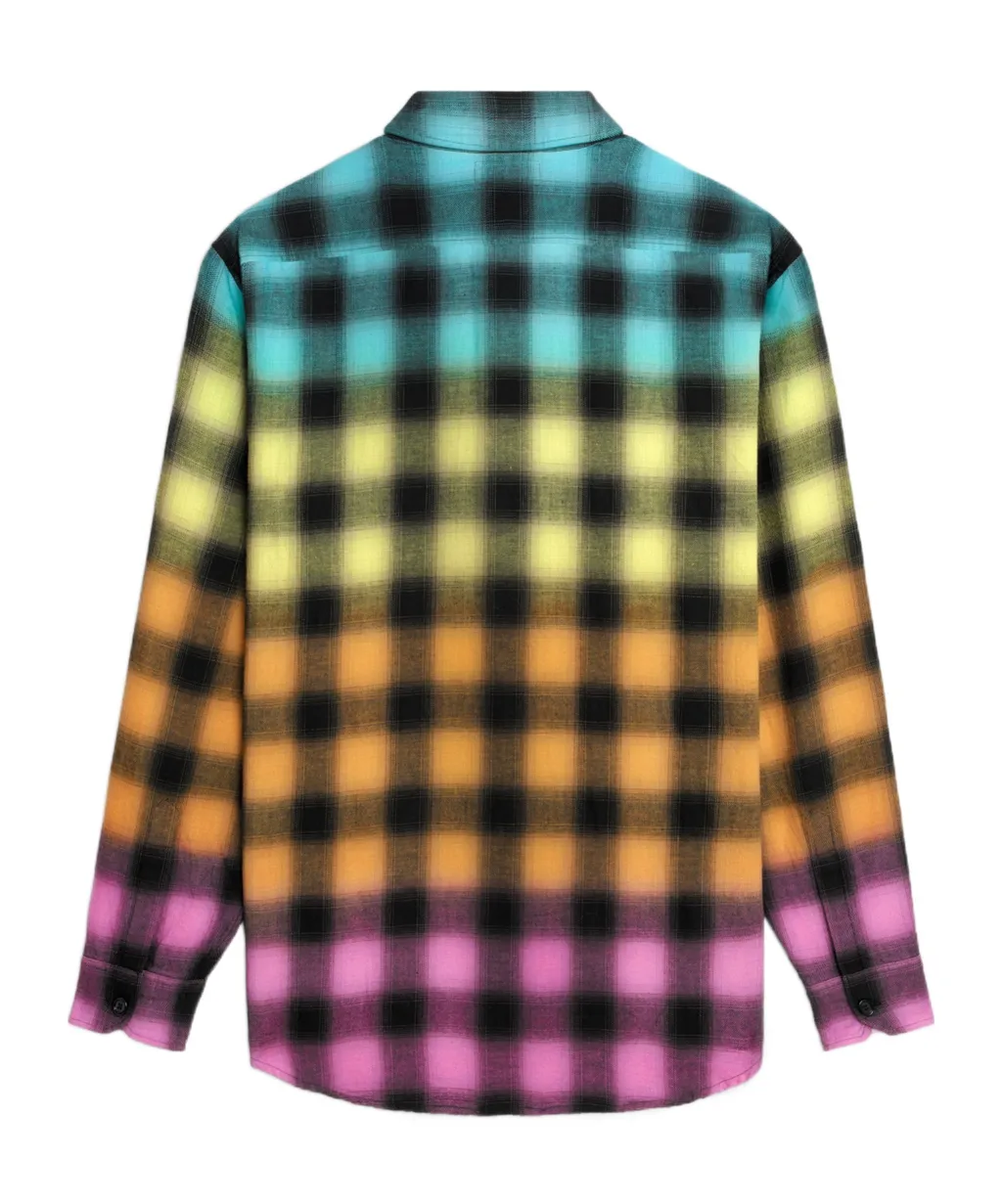 Loose Shirt In Checked Cotton Linen