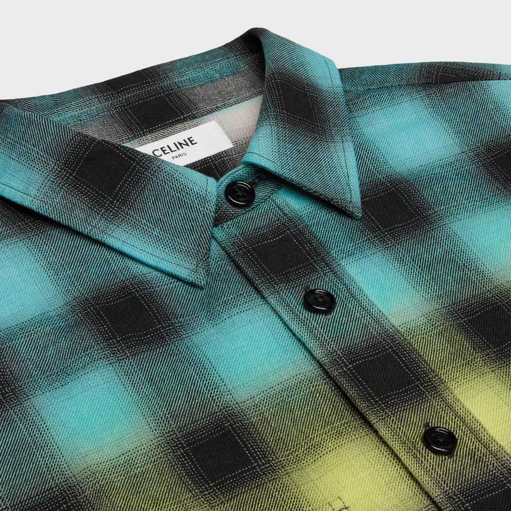 Loose Shirt In Checked Cotton Linen