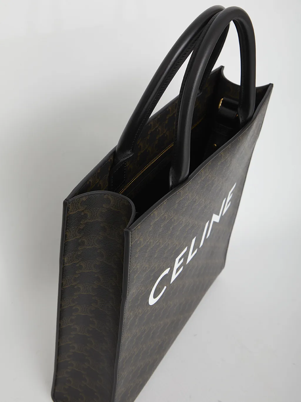 Medium Vertical Cabas In Triomphe Canvas With Celine Print