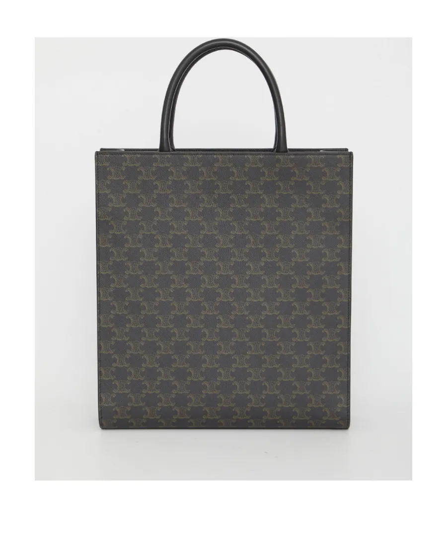 Medium Vertical Cabas In Triomphe Canvas With Celine Print