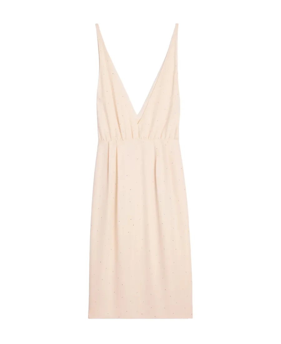 Minimal Draped Dress In Viscose Sablé