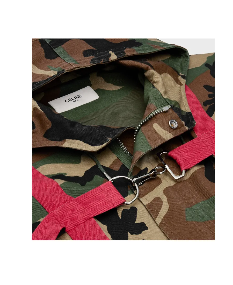 Harness Parka In Camouflage Cotton