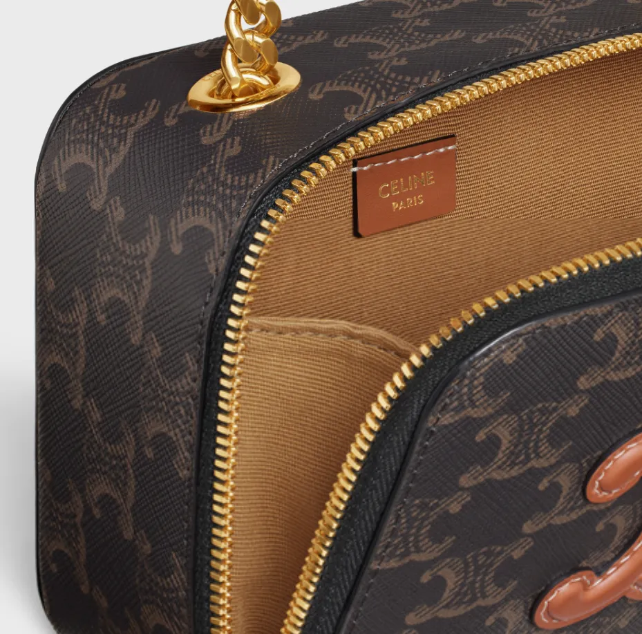 Box On Chain Cuir Triomphe In Triomphe Canvas And Calfskin