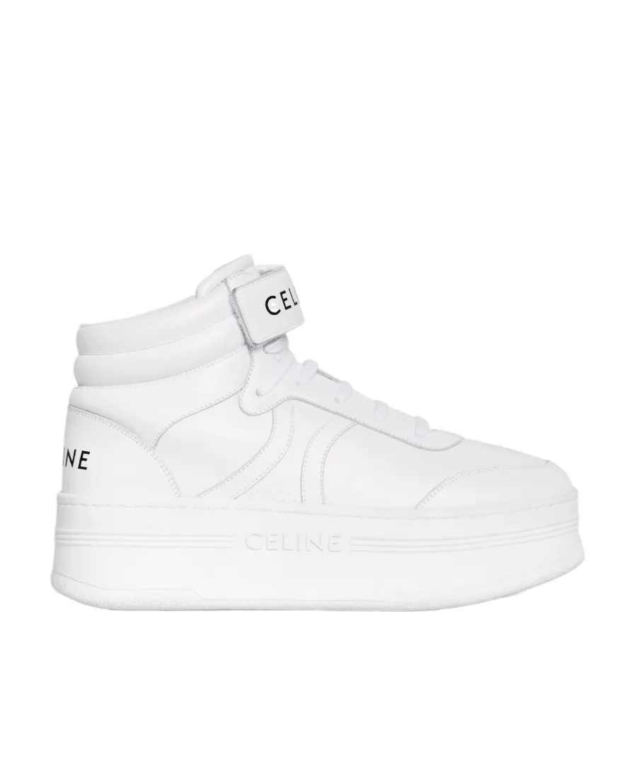 Mid Block Sneakers With Velcro And Wedge In Calfskin