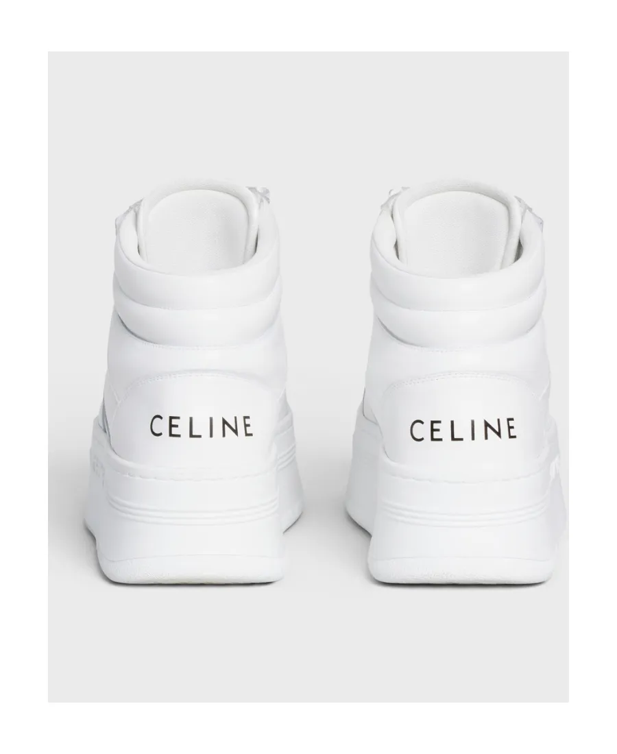 Mid Block Sneakers With Velcro And Wedge In Calfskin
