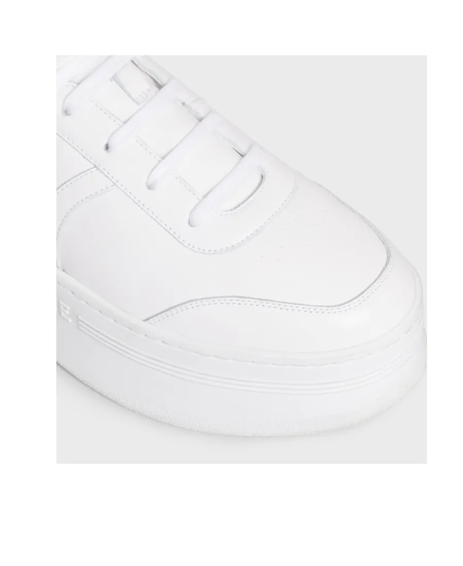 Mid Block Sneakers With Velcro And Wedge In Calfskin