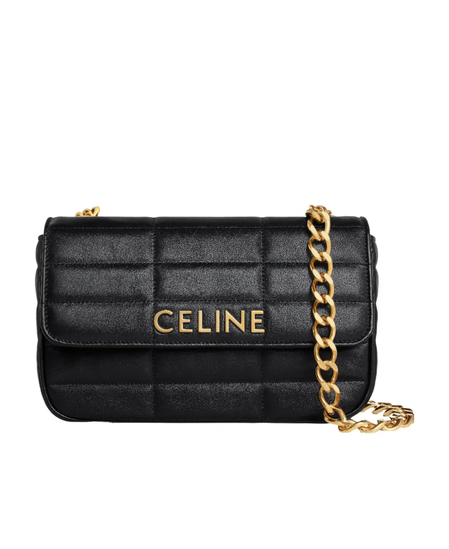 Chain Shoulder Bag Matelasse Monochrome Celine In Quilted Calfskin