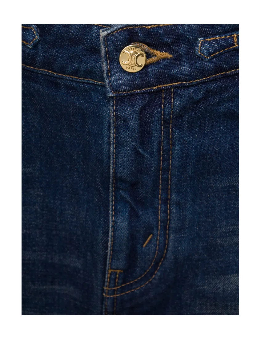Mini Skirt In Clean Dark Union Wash Denim