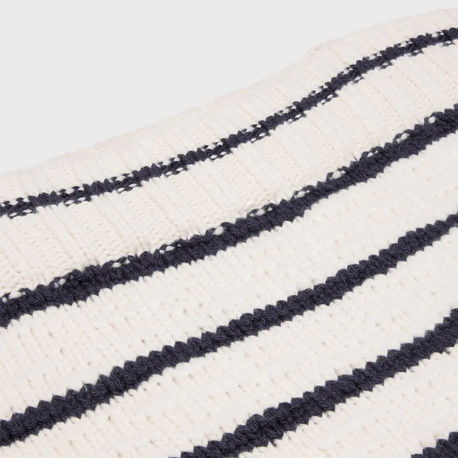 Boat Neck Jumper In Striped Cashmere