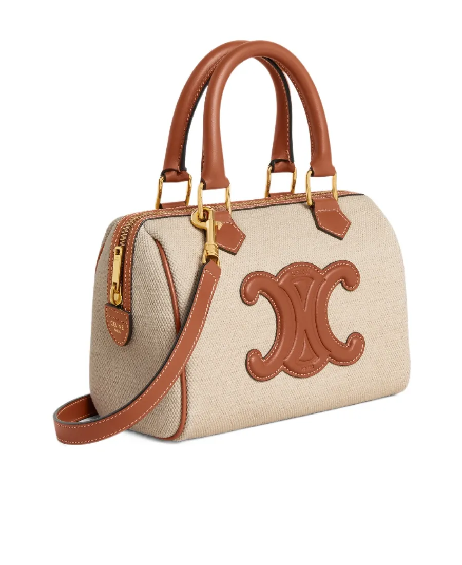 Small Boston Cuir Triomphe In Textile And Calfskin