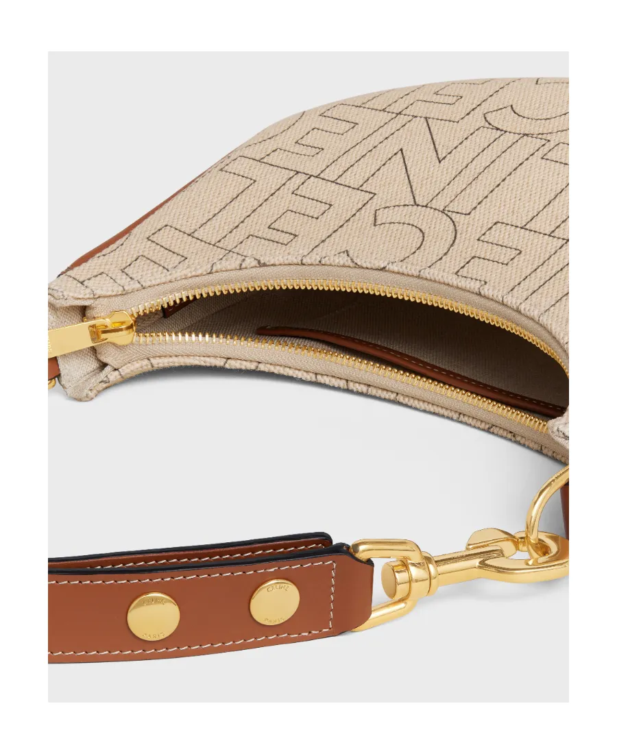 Medium Ava Strap Bag In Textile With Celine All-Over Print