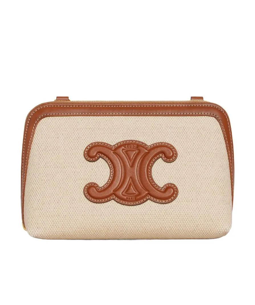 Clutch On Chain Cuir Triomphe In Textile And Calfskin
