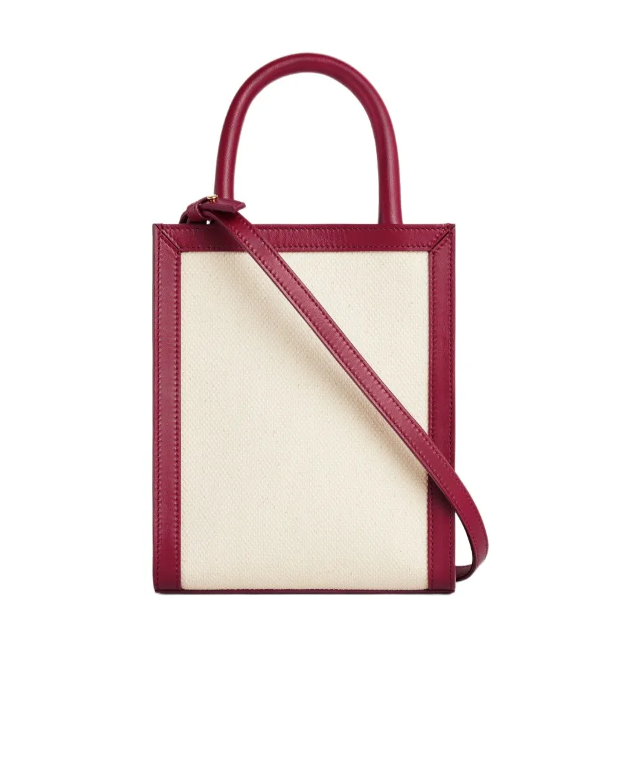 Mini Vertical Cabas Celine In Textile With Celine Print And Calfskin