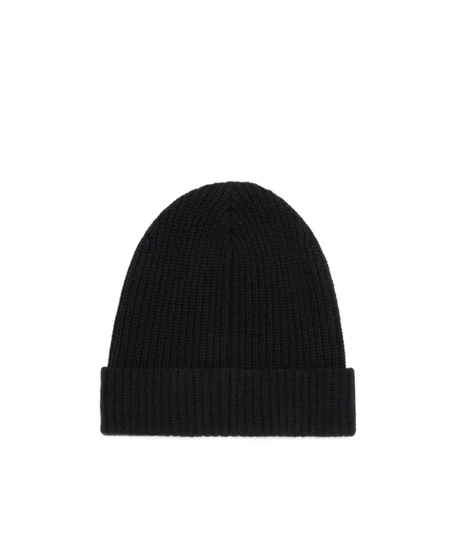 Embroidered Beanie In Ribbed Wool
