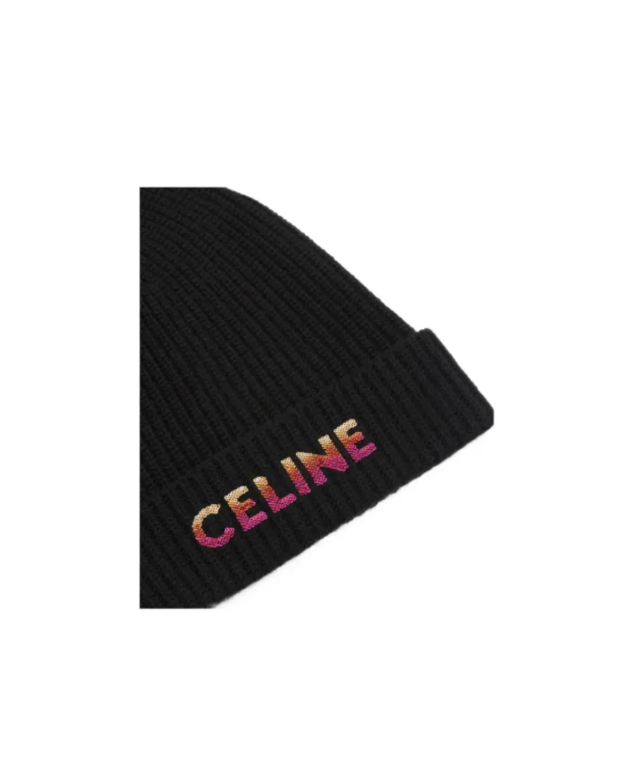 Embroidered Beanie In Ribbed Wool