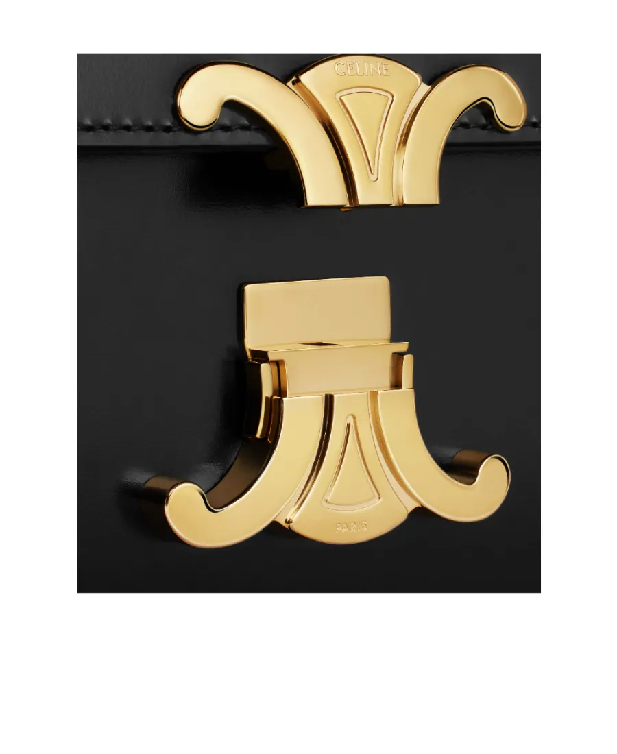 Chain Box Triomphe Bag In Shiny Calfskin
