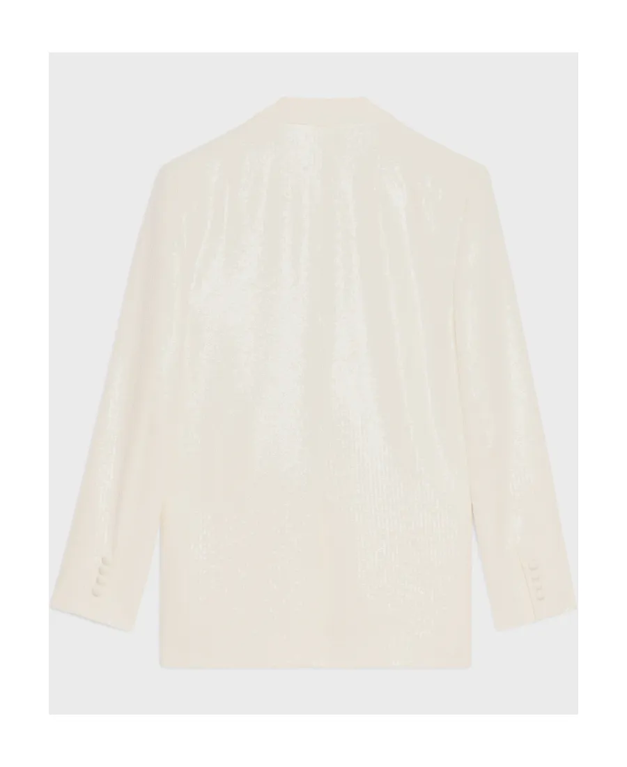 Jude Jacket In Sand Micro-Sequins