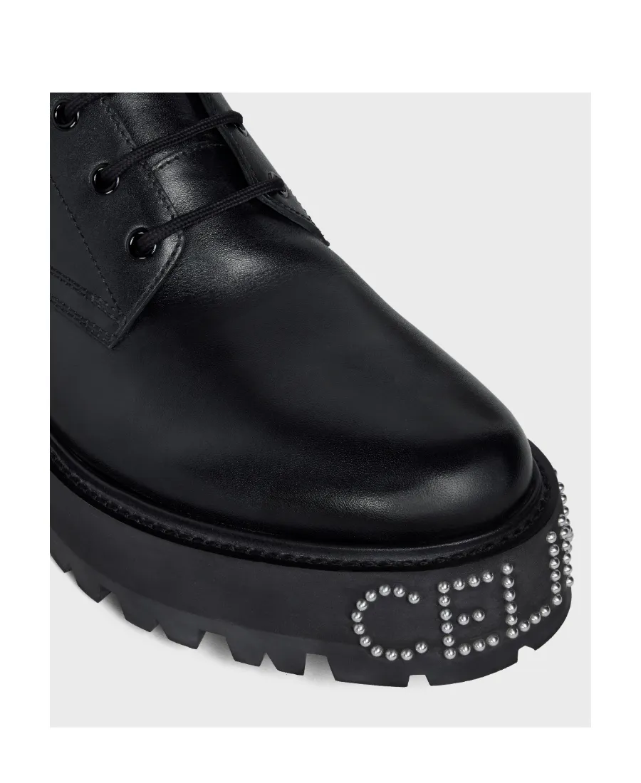 Bulky Lace-Up Boot With Studded Outsole