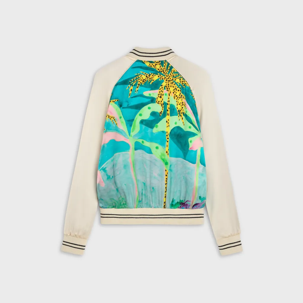 Souvenir Jacket In Satin With Artist Print