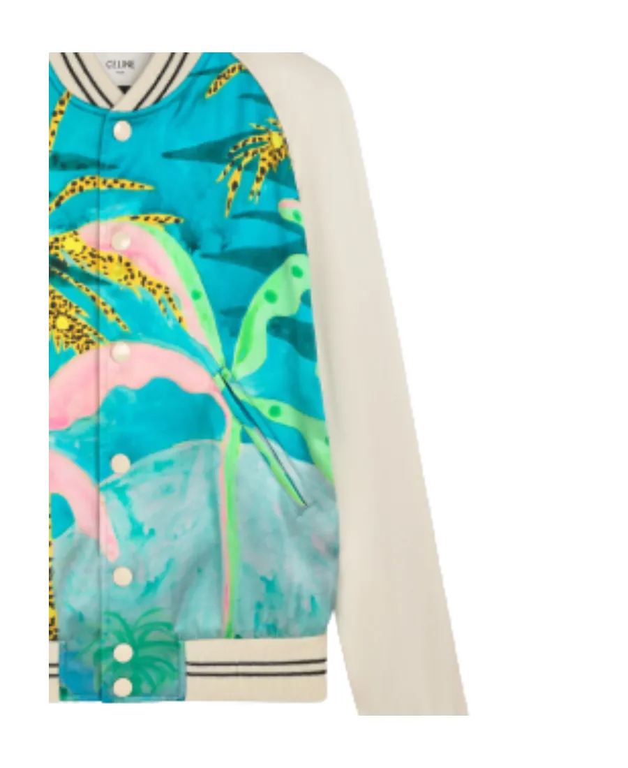 Souvenir Jacket In Satin With Artist Print