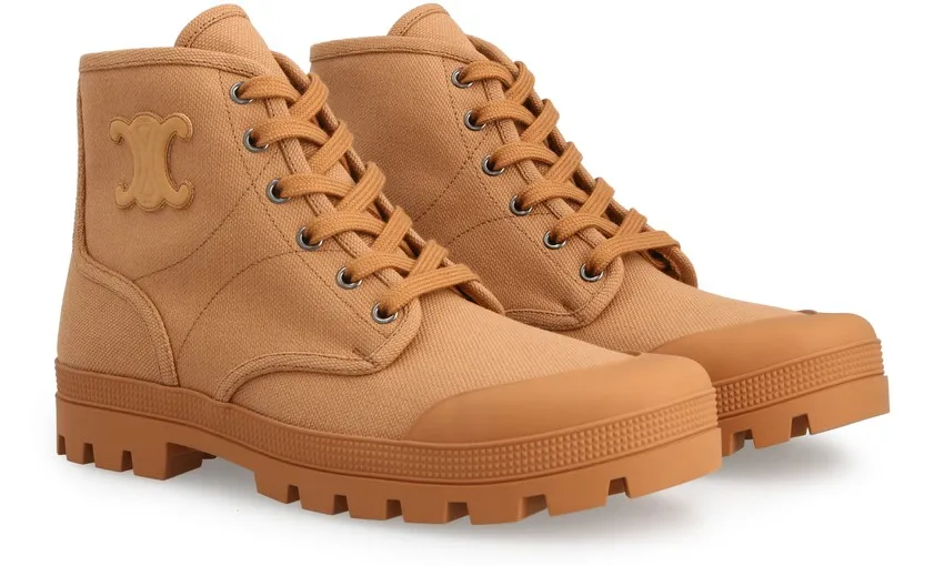 Patapans Lace Up Boot In Canvas