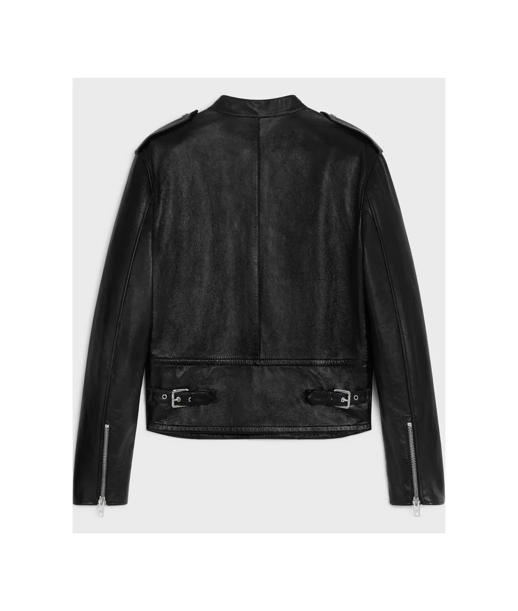 Racer Blouson Jacket In Soft Lambskin