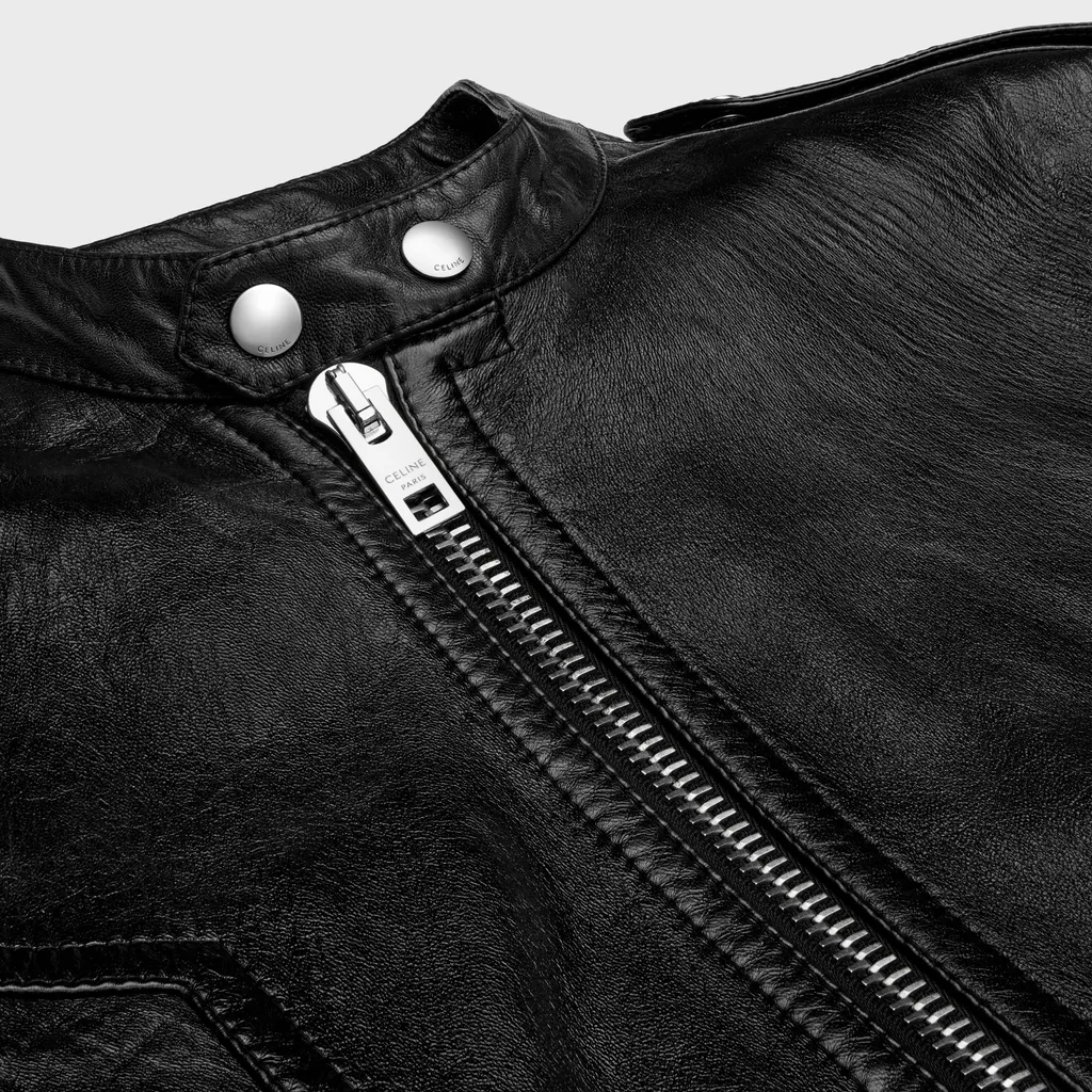 Racer Blouson Jacket In Soft Lambskin