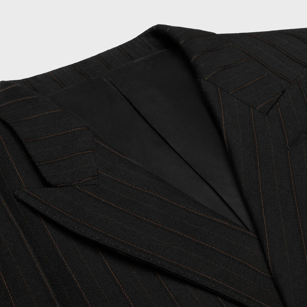 Carnaby Jacket In Striped Wool Gabardine