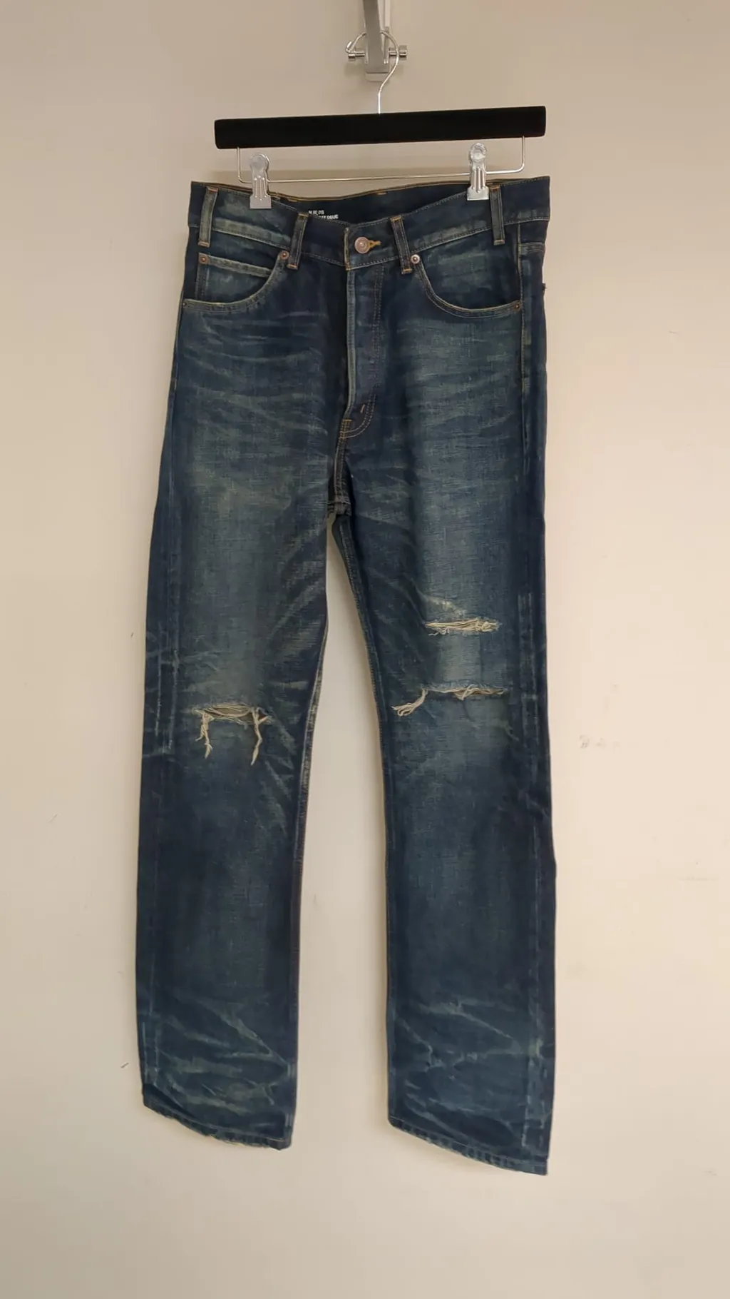 Kurt Jeans In Destroyed Blue Marble Denim