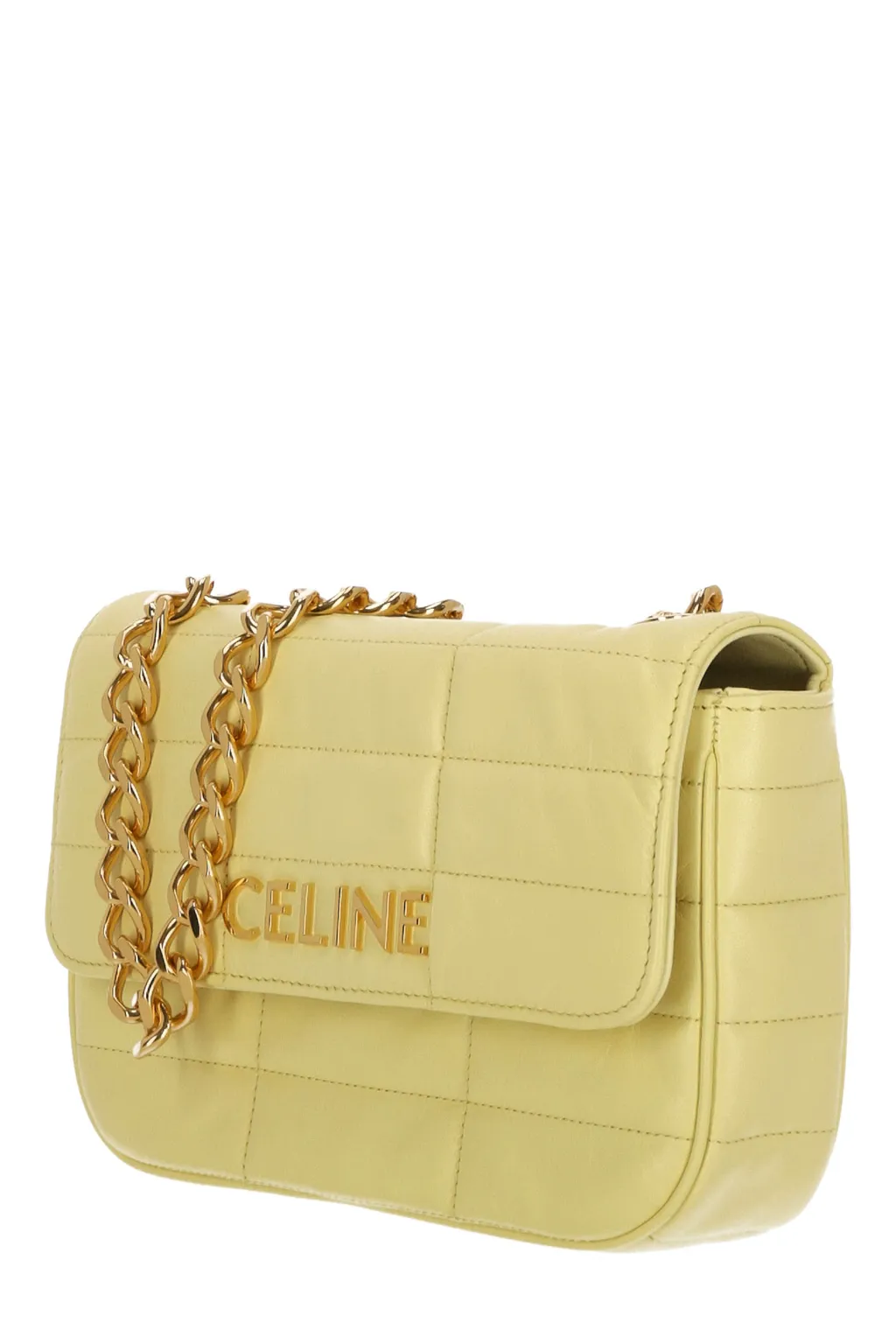 Matelassé Monochrome Chain Shoulder Bag In Quilted Goatskin
