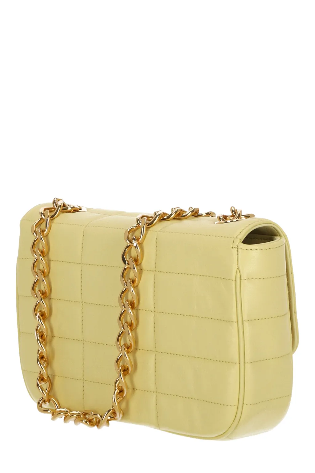 Matelassé Monochrome Chain Shoulder Bag In Quilted Goatskin
