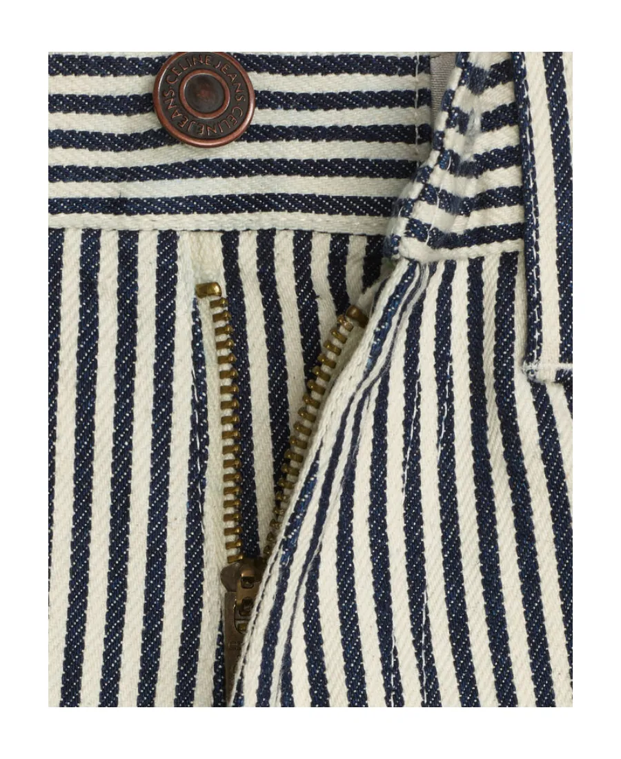 Cotton Striped Jeans