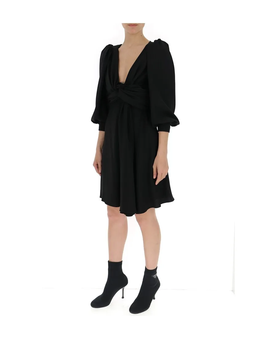 Acetic Acid And Viscose Fiber Knit Dress With Long Sleeves