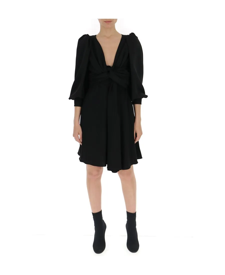 Acetic Acid And Viscose Fiber Knit Dress With Long Sleeves