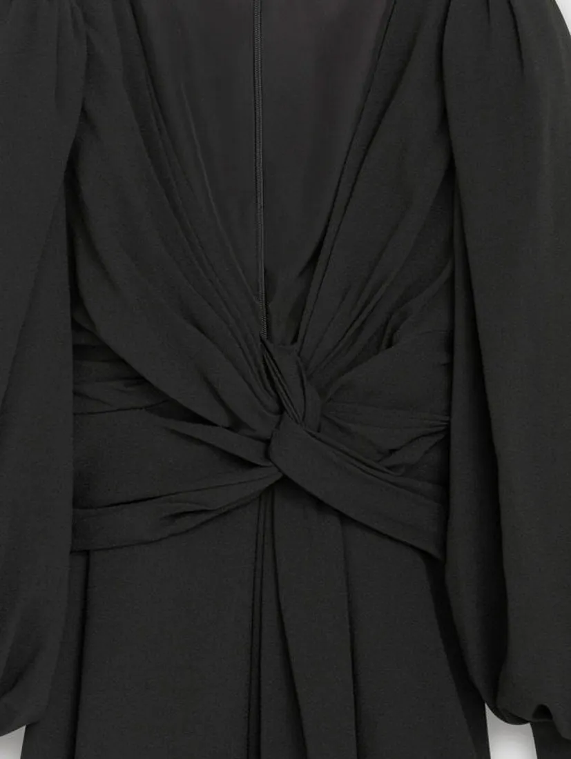 Acetic Acid And Viscose Fiber Knit Dress With Long Sleeves