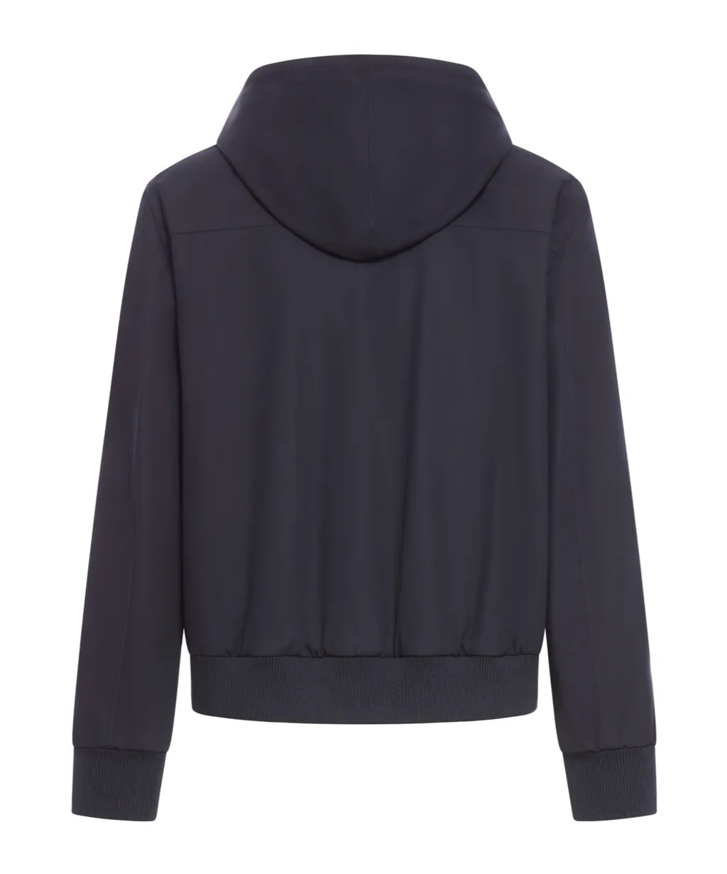 Triomphe Blouson Jacket With Hood In Cotton Twill