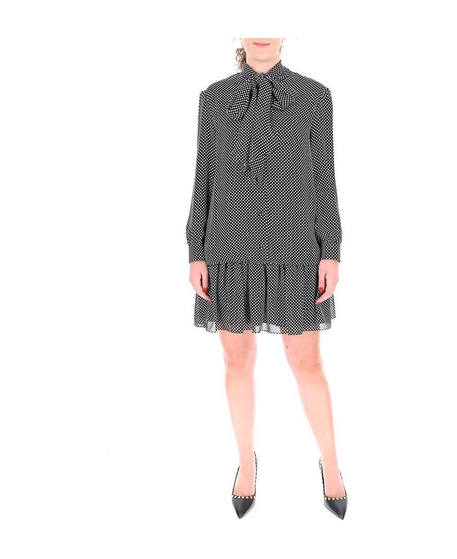 Policy-Dot Printed Silk Dress