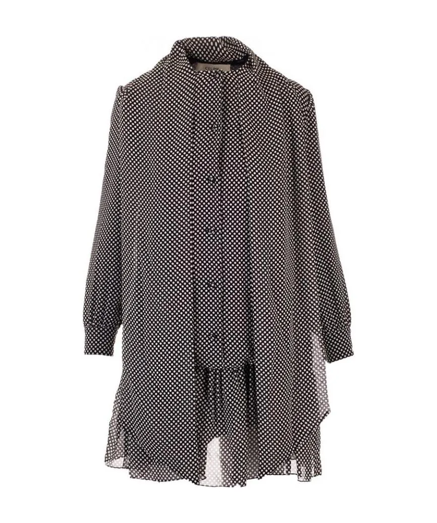 Policy-Dot Printed Silk Dress