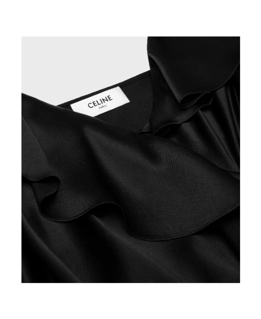 Asymmetric Lingerie Dress In Satin Crepe