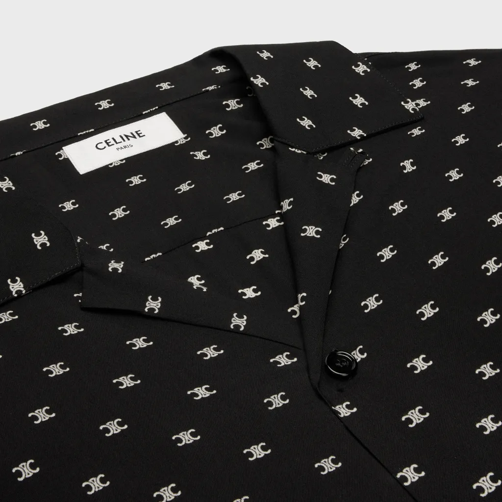 Bowling Shirt In Micro Triomphe Print Viscose