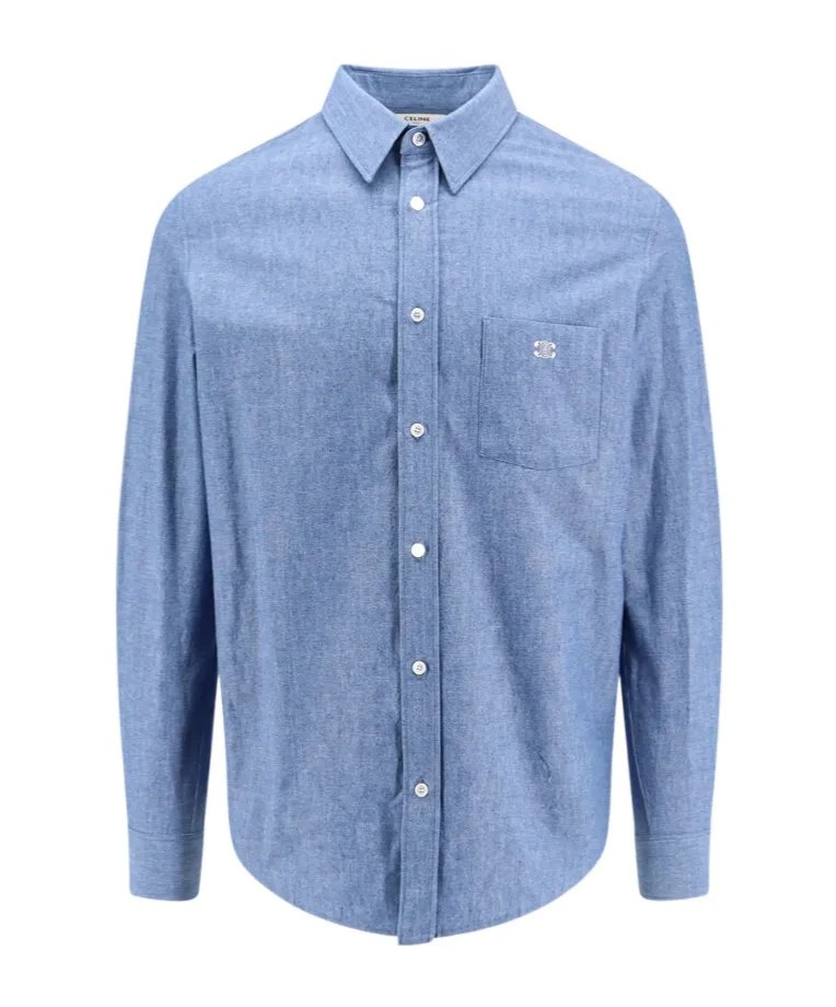 Loose Shirt In Chambray Cotton
