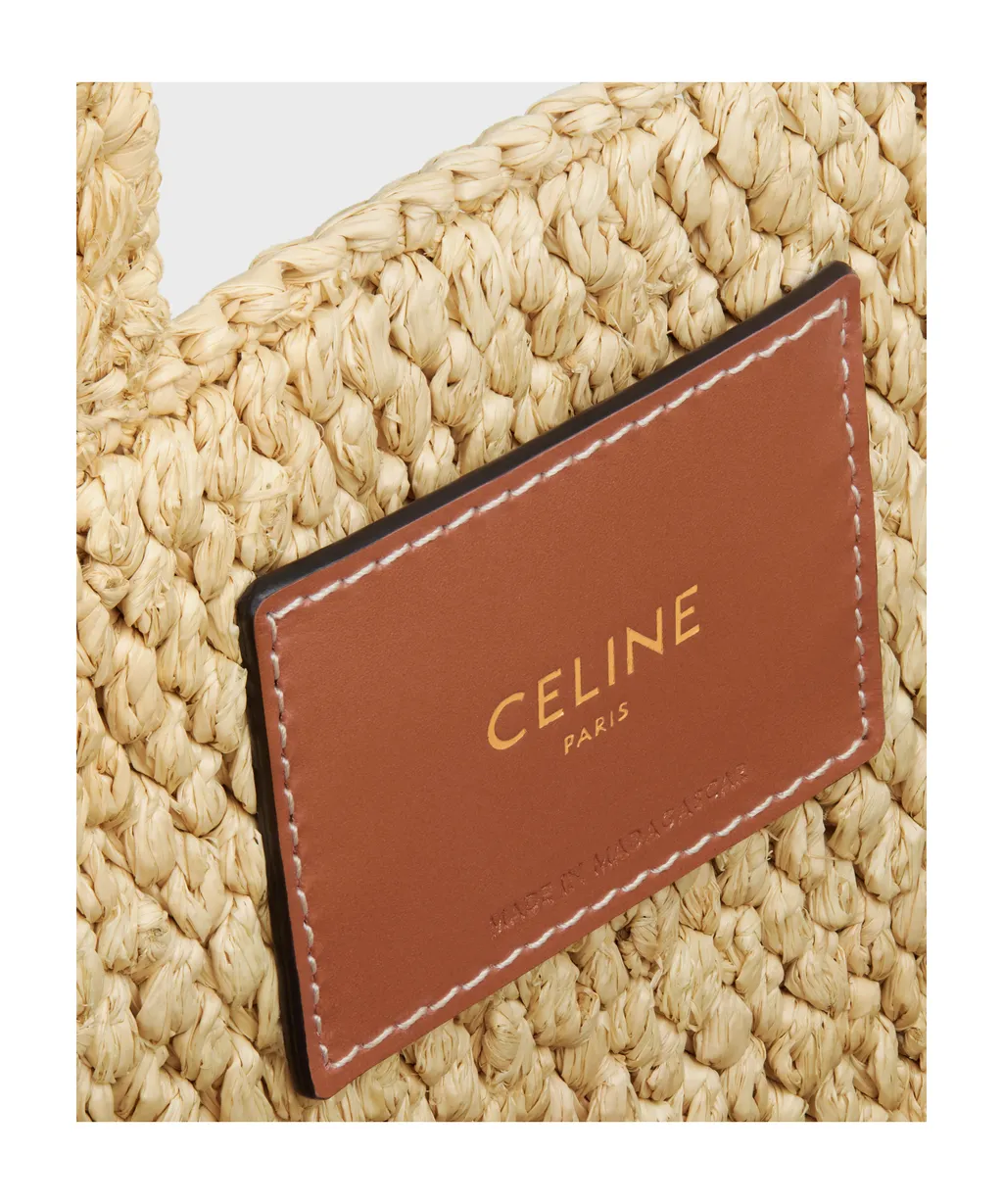 Small Cabas Thais In Raffia And Calfskin