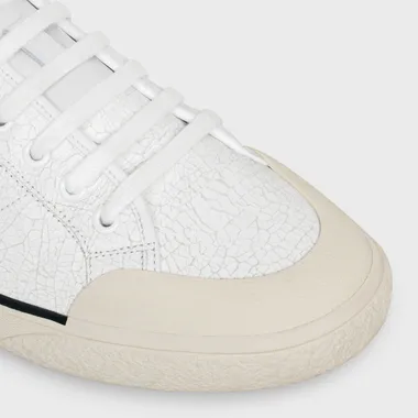 Alan As-01 Low Lace-Up Sneaker In Crackled Calfskin And Calfskin