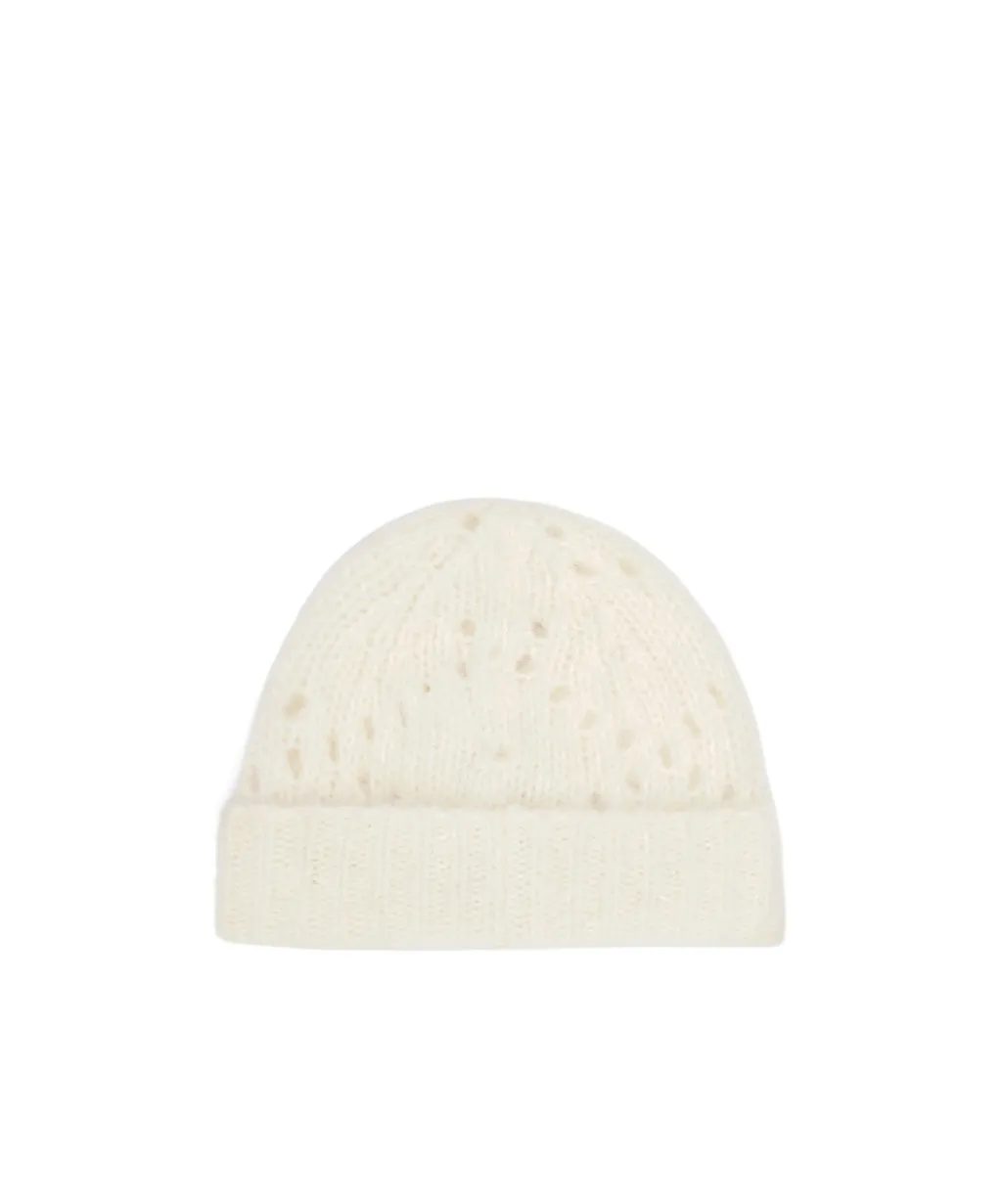 Fair Isle Beanie In Alpaca Wool Pointelle