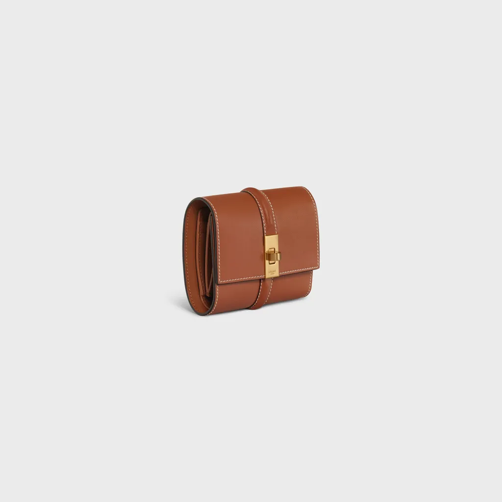 Small Trifold Wallet 16 In Satinated Calfskin