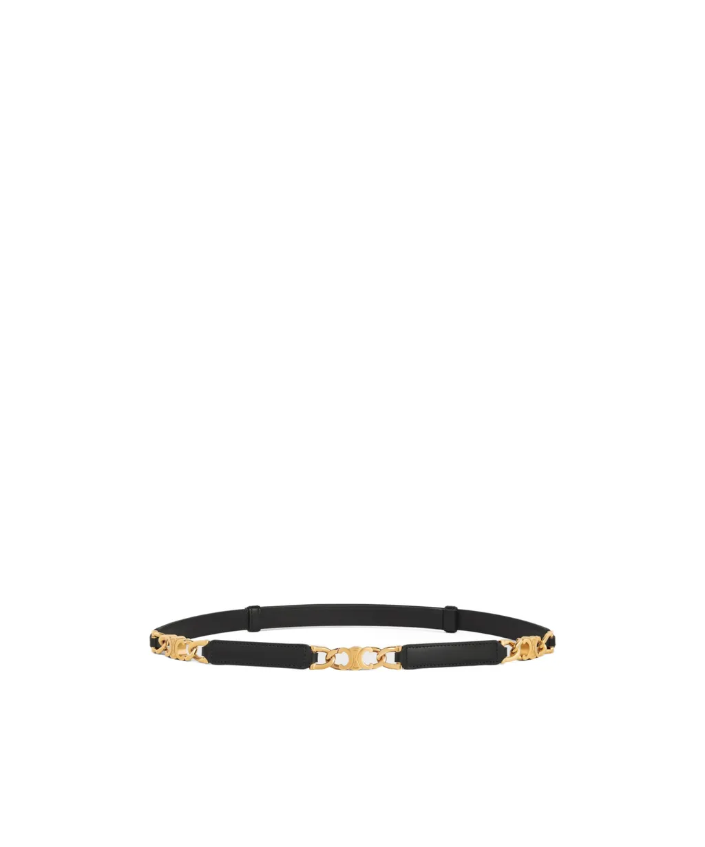 Small Gourmette Triomphe Adjustable Belt In Taurillon Leather